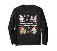 Lazy Crazy Days Of Summer Gnomes For Family Funny Vacation Maglia a Manica