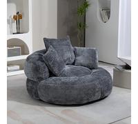 Lazy Divano durevole e confortevole, con schienale alto, con tre cuscini, per divani, piccoli divani, adulti e bambini, interni ed esterni (grigio)