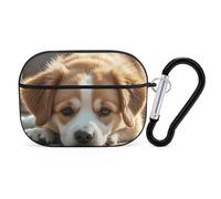 Lazy Dog Puppy AirPod Pro, custodia rigida antigraffio in policarbonato con portachiavi, accessori per AirPod Pro 2a/1a custodia, per donne e uomini, stile nero