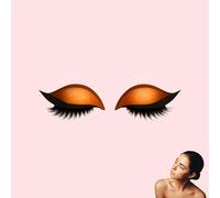Lazy Eye Shadow Eyelash Patch - 2-in-1 Reusable Eye Make-up Stickers with False Lashes & Shadow, No Need for Make-up, You Can Have 3D Eyes - Perfect Eyes Makeup in a Snap (Orange)