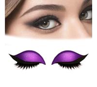 Lazy Eye Shadow Eyelash Patch, 2-in-1 Reusable Eye Makeup Stickers, Eyeshadow Lashes Makeup Stickers for All Eyeshapes (purple,3)