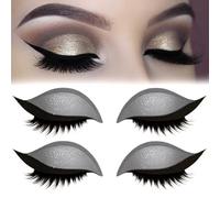 Lazy Eye Shadow Eyelash Patch, adesivi riparatori per ciglia e ombretto, resistenti all'acqua e al sudore, tagliabili liberamente, ciglia finte naturali per il trucco femminile (Argento*2)