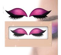 Lazy Eye Shadow Eyelash Patch, Eyeshadow Eyelashes Makeup Stickers - 3D Contour Self-Adhesive Reusable Eye Makeup Stencils with Precise Lash Line Guide for Effortless Glam Looks (Pink,1 pair)