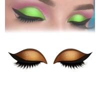 Lazy Eye Shadow Eyelash Patch, Repairig Eye Shadow Eyelash Patch, Lazy Eyelashes Stickers, EyeShadow, Eyeliner, Double Eyelids, Waterproof Stain-Proof, Not Easy to Fall Off, Can be Cut (Gold)