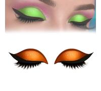 Lazy Eye Shadow Eyelash Patch, Repairig Eye Shadow Eyelash Patch, Lazy Eyelashes Stickers, EyeShadow, Eyeliner, Double Eyelids, Waterproof Stain-Proof, Not Easy to Fall Off, Can be Cut (Orange)
