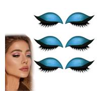 Lazy Eye Shadow Eyelash Patch, Reusable Eye Makeup Stickers, 2-In-1 With False Lashes & Shadow, Makeup Stencils Sticker for All Shapes (3pcs-C)