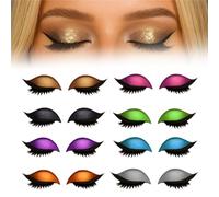 Lazy Eye Shadow Eyelash Patch, Reusable Eye Makeup Stickers, 2-In-1 With False Lashes & Shadow, Makeup Stencils Sticker for All Shapes (8pcs)
