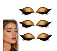 Lazy Eye Shadow Eyelash Patch, Reusable Eye Makeup Stickers, 2-In-1 With False Lashes & Shadow, Makeup Stencils Sticker for All Shapes (3pcs-D)