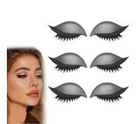 Lazy Eye Shadow Eyelash Patch, Reusable Eye Makeup Stickers, 2-In-1 With False Lashes & Shadow, Makeup Stencils Sticker for All Shapes (3pcs-E)