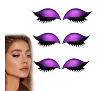 Lazy Eye Shadow Eyelash Patch, Reusable Eye Makeup Stickers, 2-In-1 With False Lashes & Shadow, Makeup Stencils Sticker for All Shapes (3pcs-H)