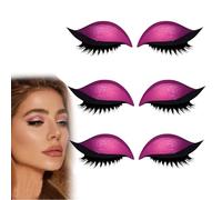 Lazy Eye Shadow Eyelash Patch, Reusable Eye Makeup Stickers, 2-In-1 With False Lashes & Shadow, Makeup Stencils Sticker for All Shapes (3pcs-B)