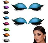 Lazy Eyeshadow Eyelash Patch, 2-In-1 Reusable Eyeshadow & Eyelash Makeup Stickers, Natural Curl, Waterproof, Long-Lasting, for All Eyeshapes (Blue)