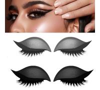 Lazy Eyeshadow Eyelash Patch, Reusable Makeup Sticker with Built-in Eyeliner, Glitter Eyeshadow & False Eyelashes (Gray+Black)