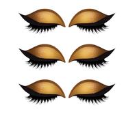 Lazy Eyeshadow - Toppa per ciglia 3D, riutilizzabile, ombretto 2 in 1 e ciglia finte, trucco rapido, universale, per tutti i tipi di pelle (oro 3 pezzi)