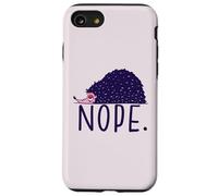 LAZY HEDGEHOG dice NOPE Non oggi introverso divertente meme Custodia per iPhone SE (2020) / 7/8