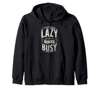 Lazy Is The New Busy Relaxed Productivity Puns |----- Felpa con Cappuccio