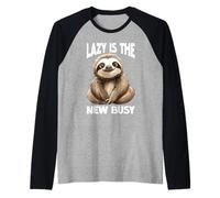 Lazy Is The New Busy Relaxed Productivity Puns Maglia con Maniche Raglan