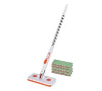 Lazy Mop Flexible Clip Flat Retractable - Handle Floor Mop with 4 Pieces