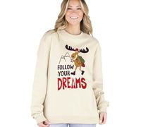 Lazy One Felpa unisex per uomo e donna, maglione a girocollo, comodo capispalla, Segui i tuoi sogni, X-Large