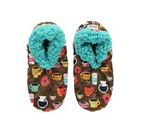 Lazy One Fuzzy Feet Slippers for Women, Cute Fleece-Lined House Slippers, Coffee, Latte Sleep, Donut, Non-Skid