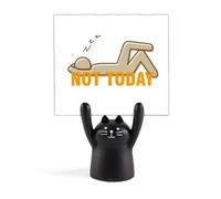 Lazy People Avoid Bed Art Deco Fashion Memo Holder Cartoon Black Cat Stand Decorazione