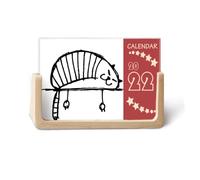 Lazy Stripe Cat Lying Line 2022 - Calendario da scrivania per 12 mesi