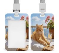 Lazy Summer Days Porta badge verticale da appendere porta carte d'identità in plastica trasparente porta badge porta badge nome porta badge impermeabile porta carte per infermiere ufficiale