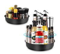 Lazy Susan, 2 piatti girevoli, organizer, portaspezie, girevoli, per cucina, dispensa, armadio, tavolo, piano di lavoro, metallo acciaio (26 cm + 20 cm)