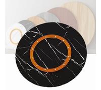 Lazy Susan - Giradischi in legno massiccio, 100 cm, resistente, a righe, colore: nero, perfetto per tavolo da pranzo e presentazioni alimentari, ideale per uso domestico e ristorante