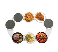 Lazy Susan - Giradischi per tavolo da pranzo, vassoio girevole per piatti rotanti, espandibile, per cucina e tavolo da pranzo, tazza portatile per cibo (A)