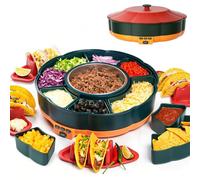 Lazy Susan per feste, include scomparti rimovibili e 4 portatacchi | Set per servire antipasti e snack, fonduta di cioccolato per serata romantica, serata al cinema, regalo per inaugurazione