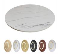 Lazy Susan - Piatto girevole in legno bianco marmorizzato da 101,6 cm, girevole a 360°, per tavolo da pranzo e cucina, perfetto per intrattenimento e nization