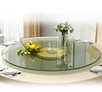 Lazy Susan - Piatto girevole in vetro, da 61 a 101,6 cm, in vetro temperato, spessore 8 mm, vassoio rotante per tavolo da pranzo