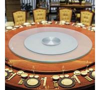 Lazy Susan - Piatto girevole in vetro temperato, resistente, per centrotavola, vassoio da portata silenzioso per sala da pranzo