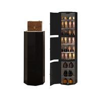 Lazy Susan - Scarpiera autoportante girevole a 360° per armadio e ingresso, design moderno salvaspazio (35 cm, nero)