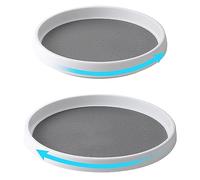 Lazy Susan - Set di 2 Piatti Girevoli per Frigorifero e Cucina, Robusti e Antiscivolo, per Bagno, Comò (25 e 30 cm)