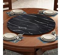 Lazy Susan - Vassoio rotondo in legno da portata girevole a 360°, antiscivolo, con cuscinetti a sfera, 50 x 100 cm