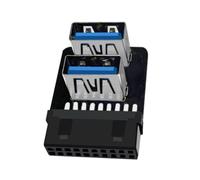 lazyfun Adattatore USB 3.0 a doppia porta per una conversione efficiente 19 pin a femmina per un trasferimento dati stabile e veloce. Adattatore scheda madre