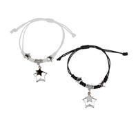 lazyfun Braccialetti Alla Moda Per Lei E Lui Set di 2 Pezzi Corda Tessuta Amanti Braccialetti Tessuti A Mano Coppia di Catene Da Polso Tess, Taglia unica, come descritto