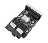 lazyfun Convertitore multimediale lungo 20 km Inversione Power Over Ethernet con supporto per 4 interfacce RJ45 Nero Reverse Power over Ethernet Convertitore multimediale a fibra singola