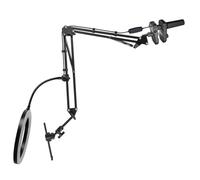 lazyfun Supporto per testa con luce ad anello a LED e braccio robotico. Facile da configurare per lo streaming, creazione di scatti fissi, supporto per fotocamera sopra la testa con luce ad anello