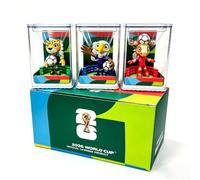 LazyGoose Set di 3 statuette della mascotte della Coppa del Mondo 2026 con licenza ufficiale, pochette, acero e zayu con scatola espositiva, merchandising della Coppa del Mondo, figure di calcio da