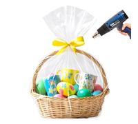 LazyMe - Sacchetti di cellophane termoretraibili, 60 x 76 cm, grandi, trasparenti (10 pezzi)