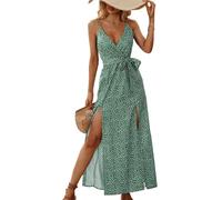 Lazz1on Vestiti Casual da Donna Estivi Elegante Cutout Backless Spaghetti Strap Sleeveless Split Abito da Spiaggia