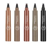 Lazzda Eyebrow, Lazzda Eyebrow Pen, 4-Prong Multi-used Pen, 2025 New Waterproof Brow Pencil with Micro-Fork Tip, 5 Colors Microblading Eyebrow, 3D Waterproof Microblading Eyebrow Pen (5 colors)