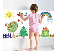 LB0001-6xA3 lavagna bianca adesiva lavabile riscrivibile riposizionabile riutilizzabile facile da applicare per ogni superficie sticker varie misure per casa scuola ufficio cancellino e pennarello