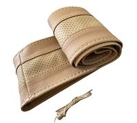 LB114 - Coprivolante 37-39 cm con lacci beige in pelle con cuciture beige