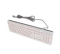 LBEC Retro Punk RBG Tastiera da Gioco Meccanica Ergonomica Regolabile 104 Tasti Tastiera per Computer di Casa (Bianco)
