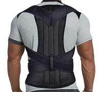 LBHT Correttore Posturale Regolabile Tutore di Supporto Lombare per La Schiena Corsetto Portamento Traspirante per Barella Colonna Vertebrale Ortopedica Piastra Schiena S-5XL Plus Taglia(Black,5XL)