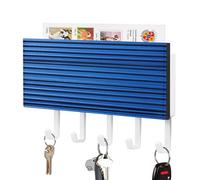 LBKHDS Portachiave a parete,Blu ondulato Wall Art Print Key Hanger Wall Mount,Supporto per posta a parete,Organizer per posta con ganci